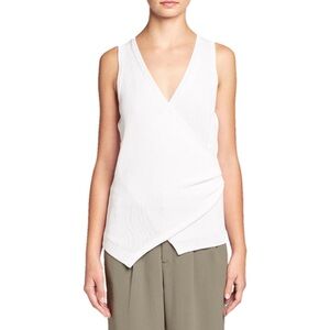 Brochu Walker Laure Tank in Salt White Knit Faux Wrap V-Neck Size X-small